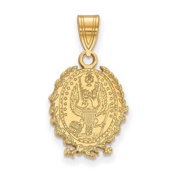 14k Gold Plated Silver Georgetown U Medium Crest Pendant - Picture 1 of 4